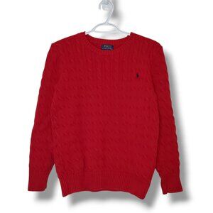 Polo Ralph Lauren Cable Knit Sweater Red Size Youth XL / Women M